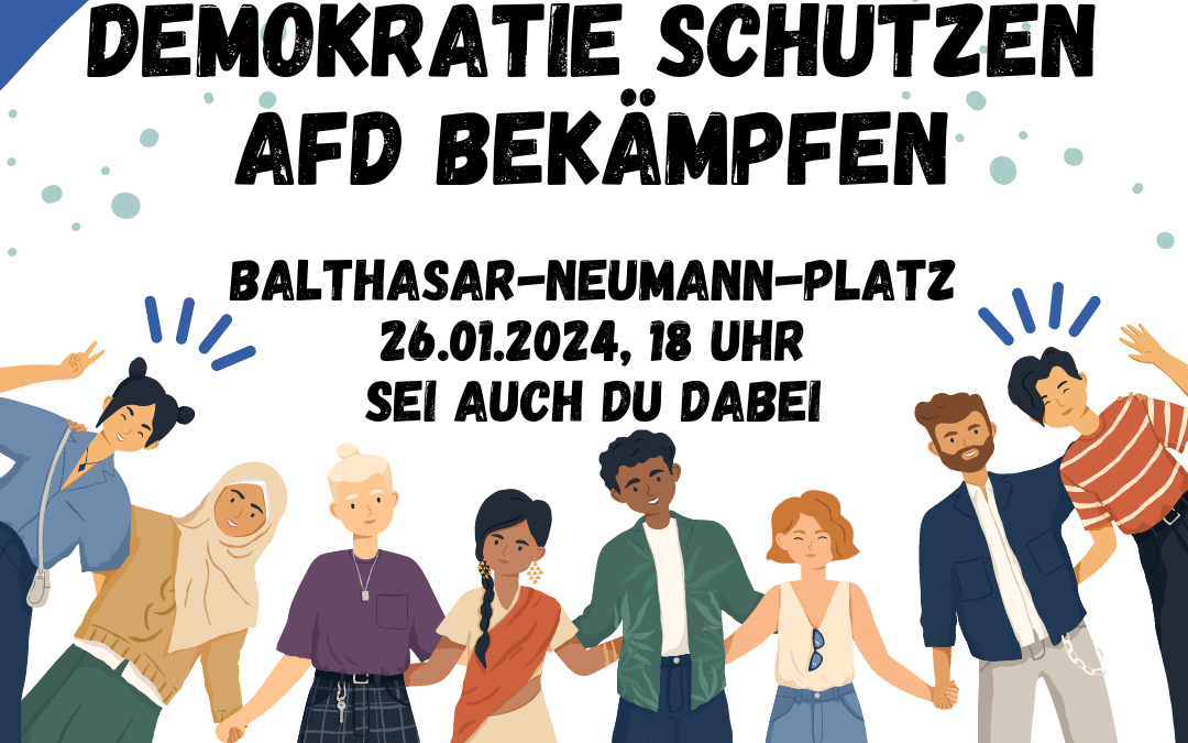 Demokratie schützen – AfD bekämpfen: Demonstrationszug zum Rathausvorplatz
