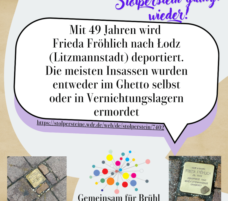Stolperstein von Frieda Fröhlich gereinigt
