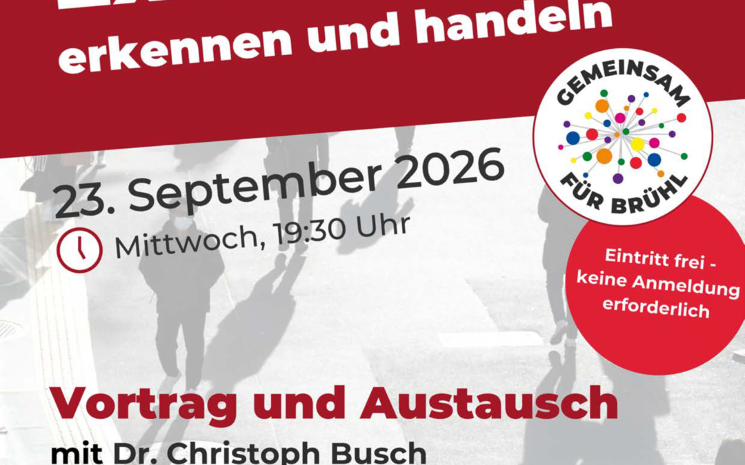 Vortrag: Extremismus – erkennen und handeln – Dr. Christoph Busch – 23.09.26 ab 19:30 Uhr im margaretaS